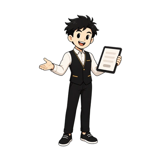 TIMI character helping a guest book a table